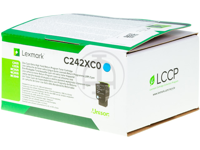 C242XC0 LEXMARK MC2425 Toner cyan Grande Capacité