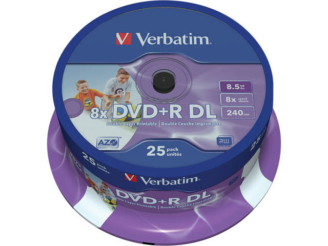 VERBATIM DVD+R 8.5GB 8x (25) SP