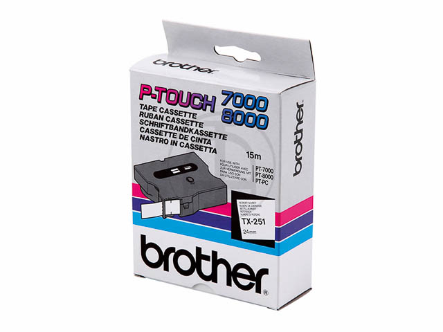 TX251 BROTHER PTOUCH 24mm- noir sur blanc