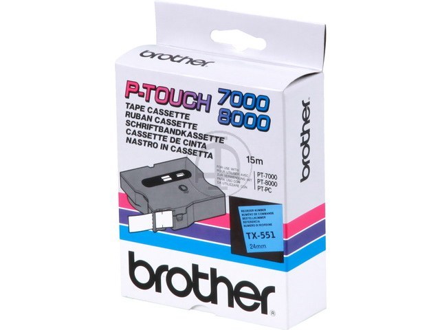 TX551 BROTHER PTOUCH 24mm- noir sur bleu
