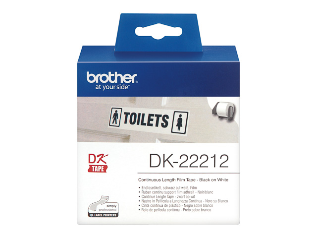 DK22212 BROTHER PT QL550 LABELS  - noir sur blanc