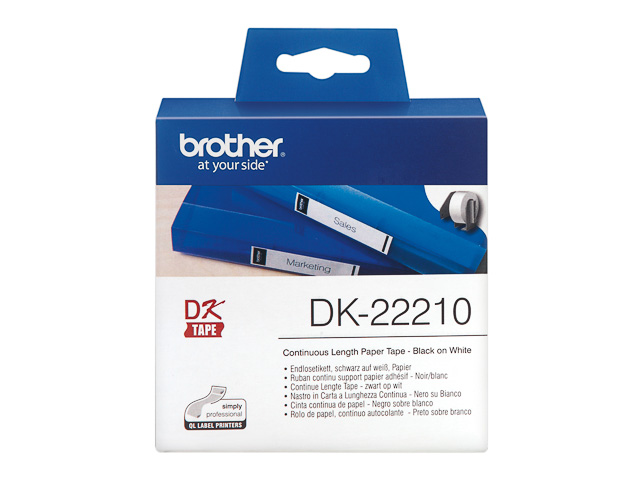 DK22210 BROTHER PT QL550 LABELS  - noir sur blanc