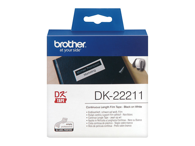 DK22211 BROTHER PT QL550 LABELS  - noir sur blanc