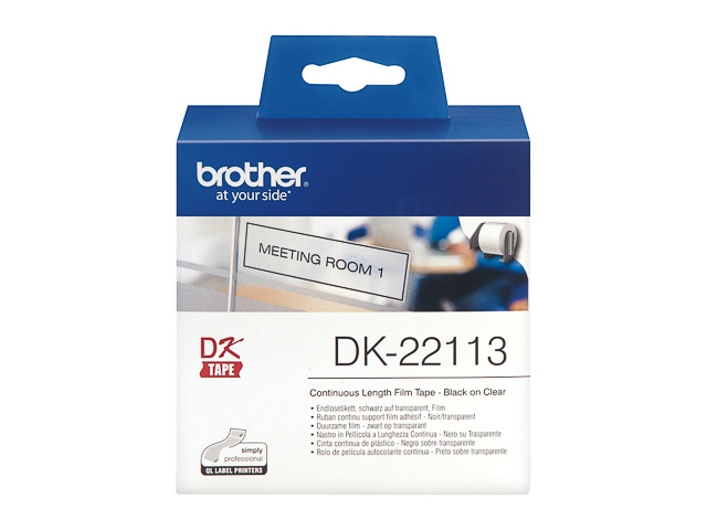 DK22113 BROTHER PT QL550 LABELS - noir sur transparent