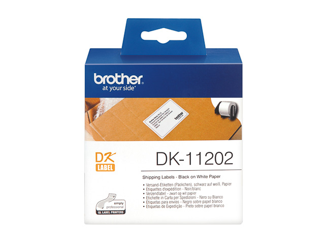 DK11202 BROTHER PT QL550 LABELS  - noir sur blanc