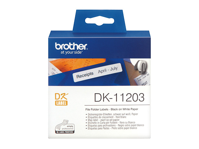 DK11203 BROTHER PT QL550 LABELS  - noir sur blanc