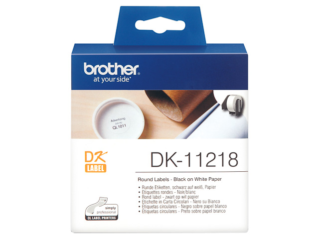 DK11218 BROTHER PT QL550 LABELS  - noir sur blanc