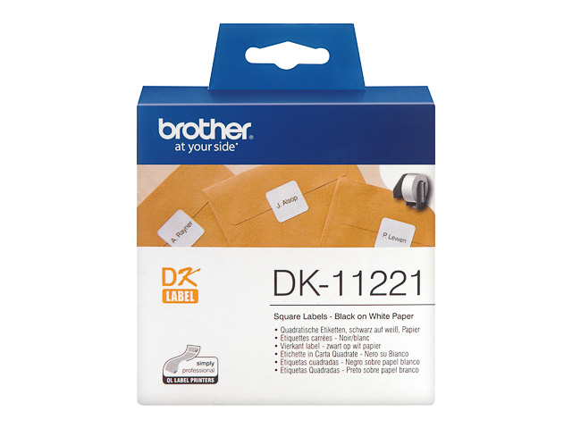 DK11221 BROTHER PT QL550 LABELS  - noir sur blanc