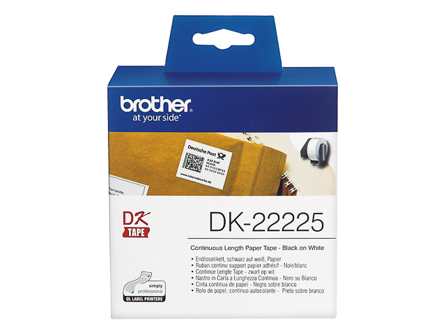 DK22225 BROTHER PT QL550 LABELS  - noir sur blanc